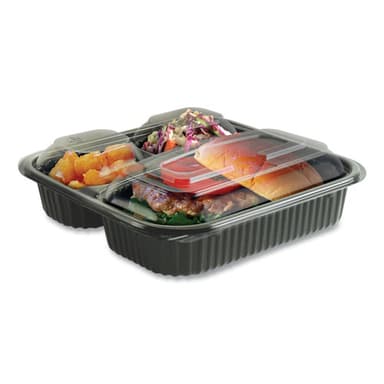 23 oz Square PP Food Container, 3-Compartment
