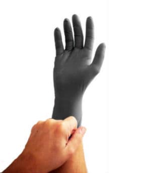 Large, Powder Free Black Nitrile Glove, 4 mil