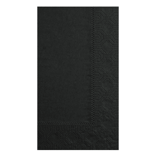 15" x 17" 2-Ply Black Dinner Napkin (7.5" x 4.25" Folded)
