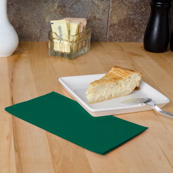 15" x 17" 2-Ply Hunter Green Dinner Napkin (7.5" x 4.25" Folded) - Image 3