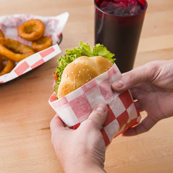 12" x 12" Red Check Sandwich Wrap Paper - Image 3