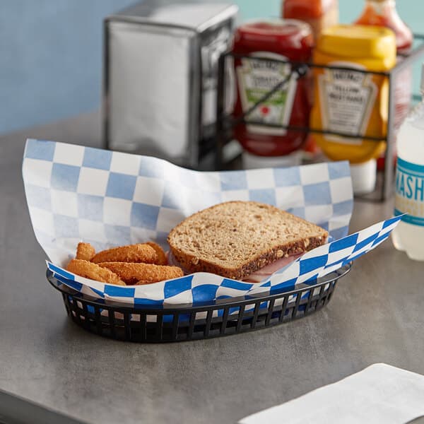 12" x 12" Blue Check Sandwich Wrap Paper - Image 3