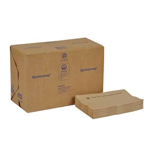 8.5" x 13" Brown Kraft Xpressnap Dispenser Napkin (4.3" x 6.5" Folded) - Image 2