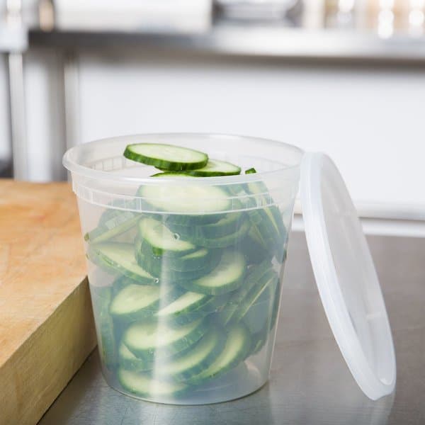 24 oz Round PP Deli Container with Lid - Image 5