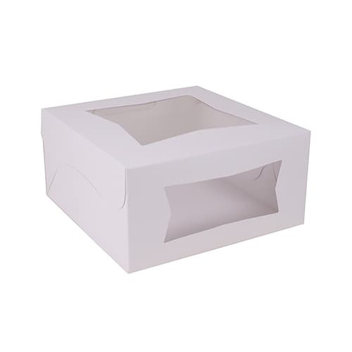 12" x 12" x 5" White Window Bakery Box