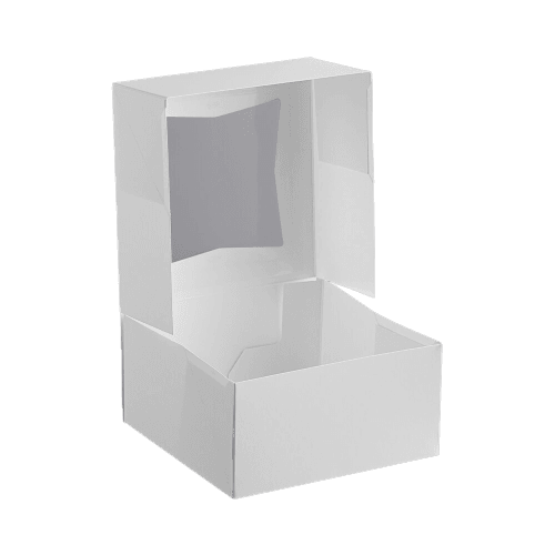 6" x 6" x 3" White Window Bakery Box - Image 3