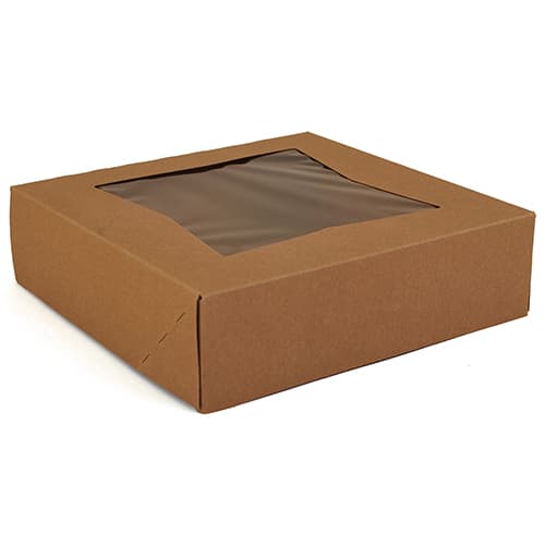 9" x 9" x 2.5" Kraft Window Bakery Box
