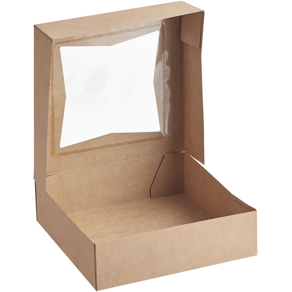 9" x 9" x 2.5" Kraft Window Bakery Box - Image 3