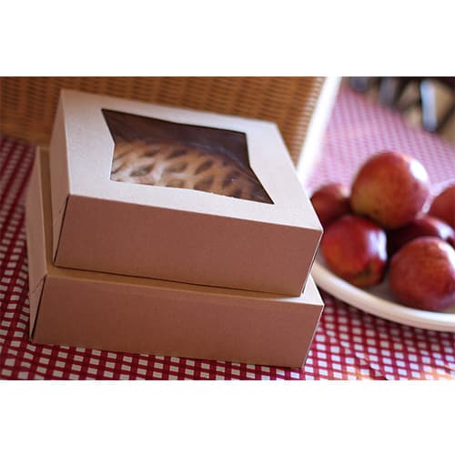 9" x 9" x 2.5" Kraft Window Bakery Box - Image 6