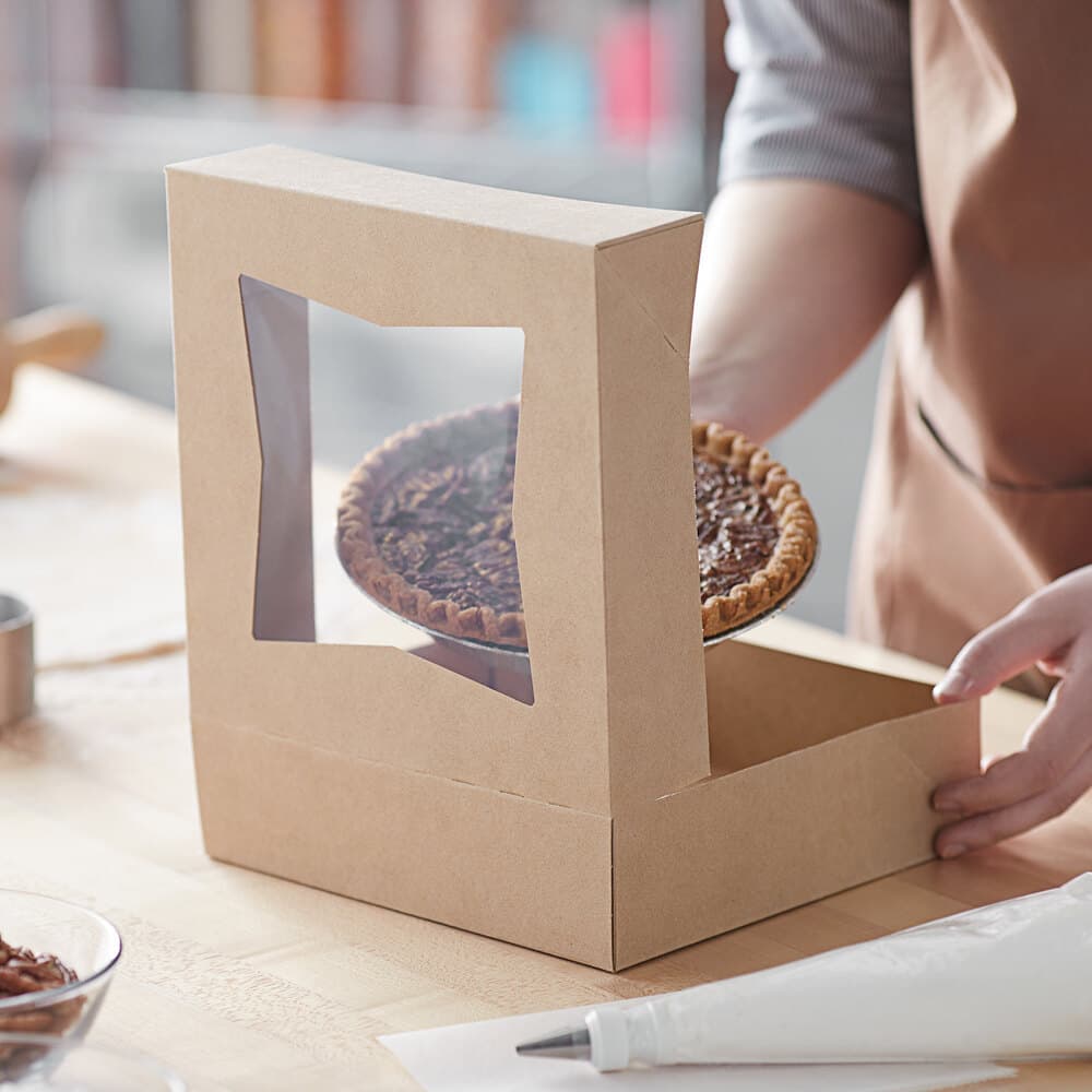 9" x 9" x 2.5" Kraft Window Bakery Box - Image 4