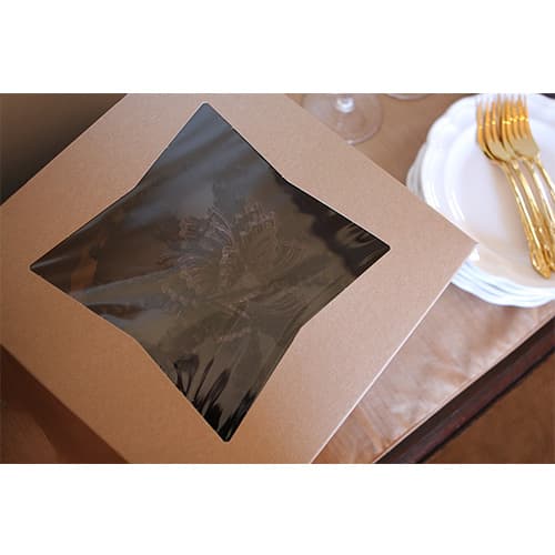 10" x 10" x 2.5" Kraft Window Bakery Box - Image 4