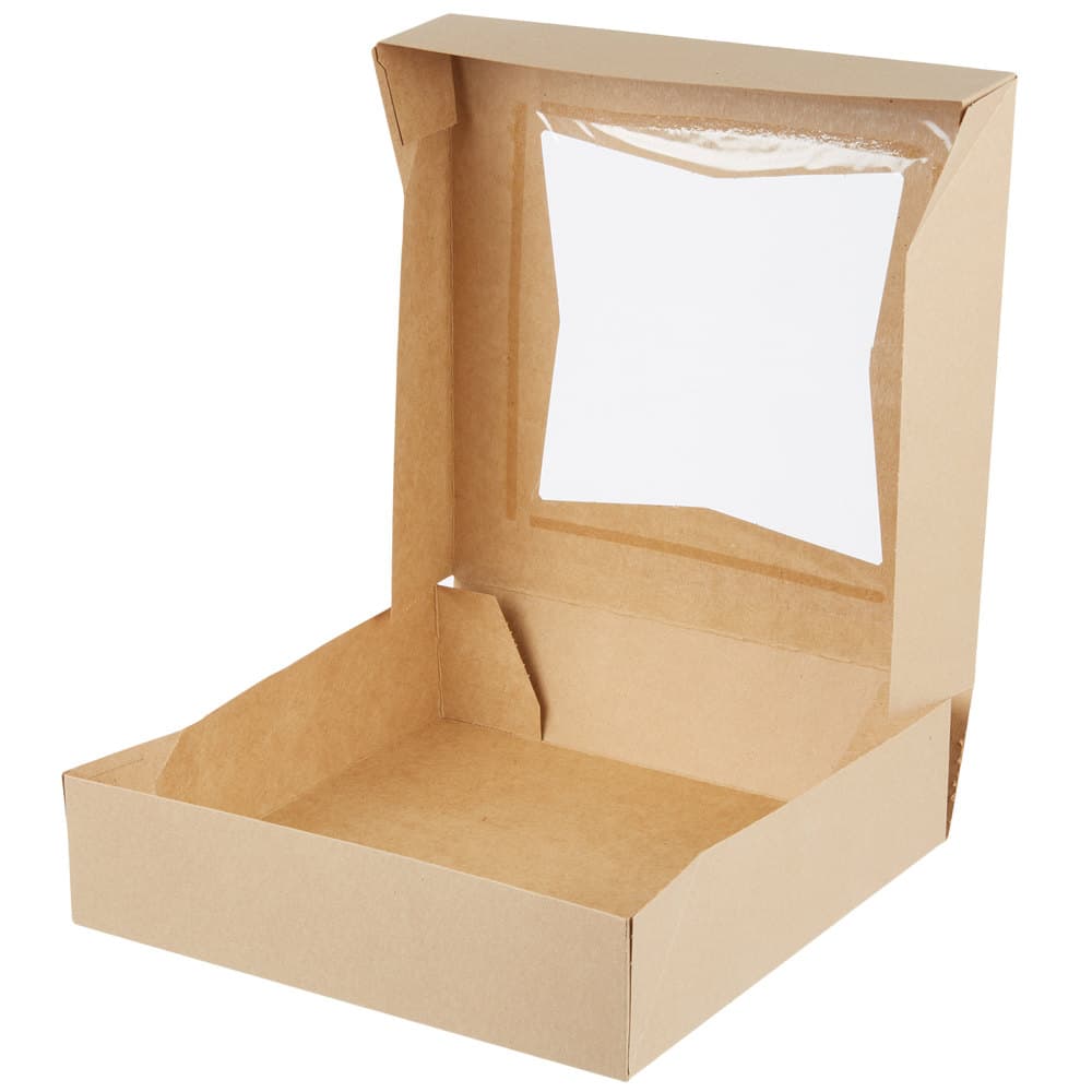 10" x 10" x 2.5" Kraft Window Bakery Box - Image 3