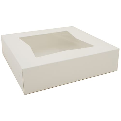 10" x 10" x 2.5" White Window Bakery Box - Image 2