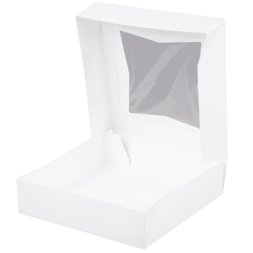 10" x 10" x 2.5" White Window Bakery Box - Image 3
