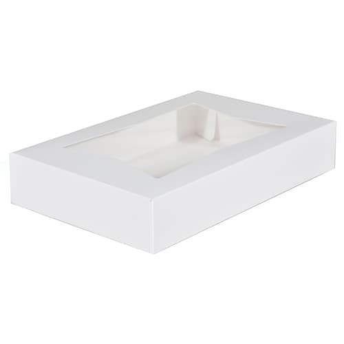 12" x 8" x 2.25" White Window Bakery Box