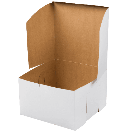 8" x 8" x 5" White Non-Window Bakery Box - Image 3