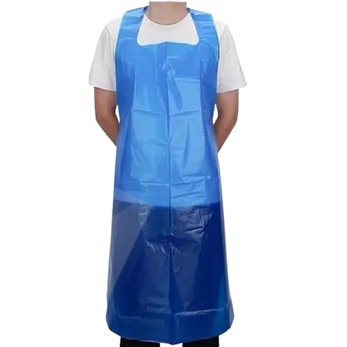 Emerald 2 Mil Disposable Blue Poly Apron - 46L" x 28W"