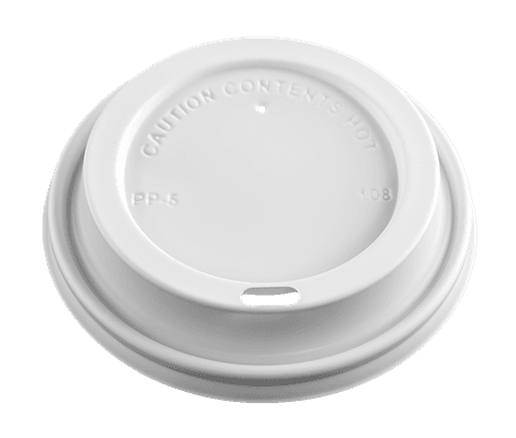 8 oz Dome/White Polypropylene Sip Thru Lid