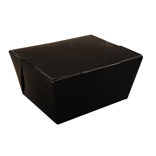 Southern Champion 4 3/8" x 3 1/2" x 2 1/2" Black Microwavable Folded Paper #1 Take-Out Container