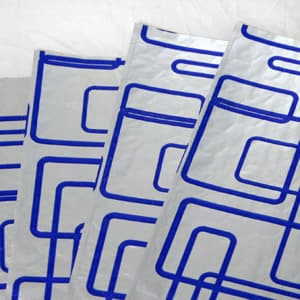Blue Rectangular Pattern Foil-Laminated Food Sheets