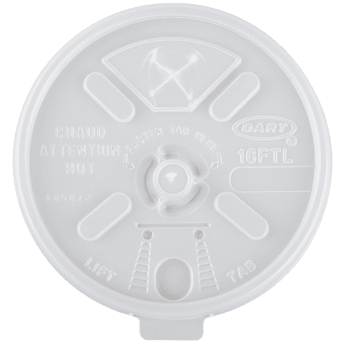 Dart 16FTLS Translucent Lift'n'Lock Lid with Straw Slot