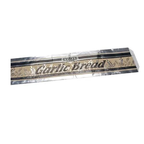 Brown Paper 5 1/4" x 3 1/4" x 20" Garlic Bread Printed Insulated Foil Bag