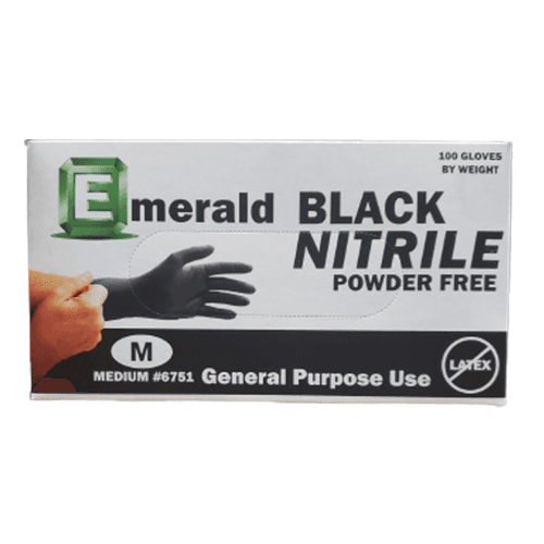 Emerald Black General-Purpose Powder-Free Medium Nitrile Glove