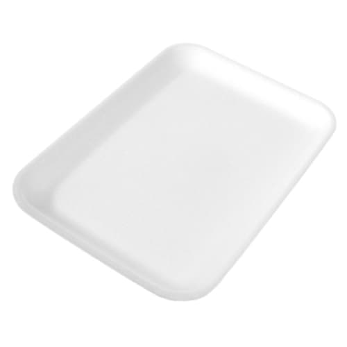 Dyne-A-Pak #2S White Foam Meat Tray 8 1/4" x 5 3/4" x 5/8"
