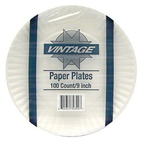 Vintage 9" Uncoated Transfer Paper Plate
