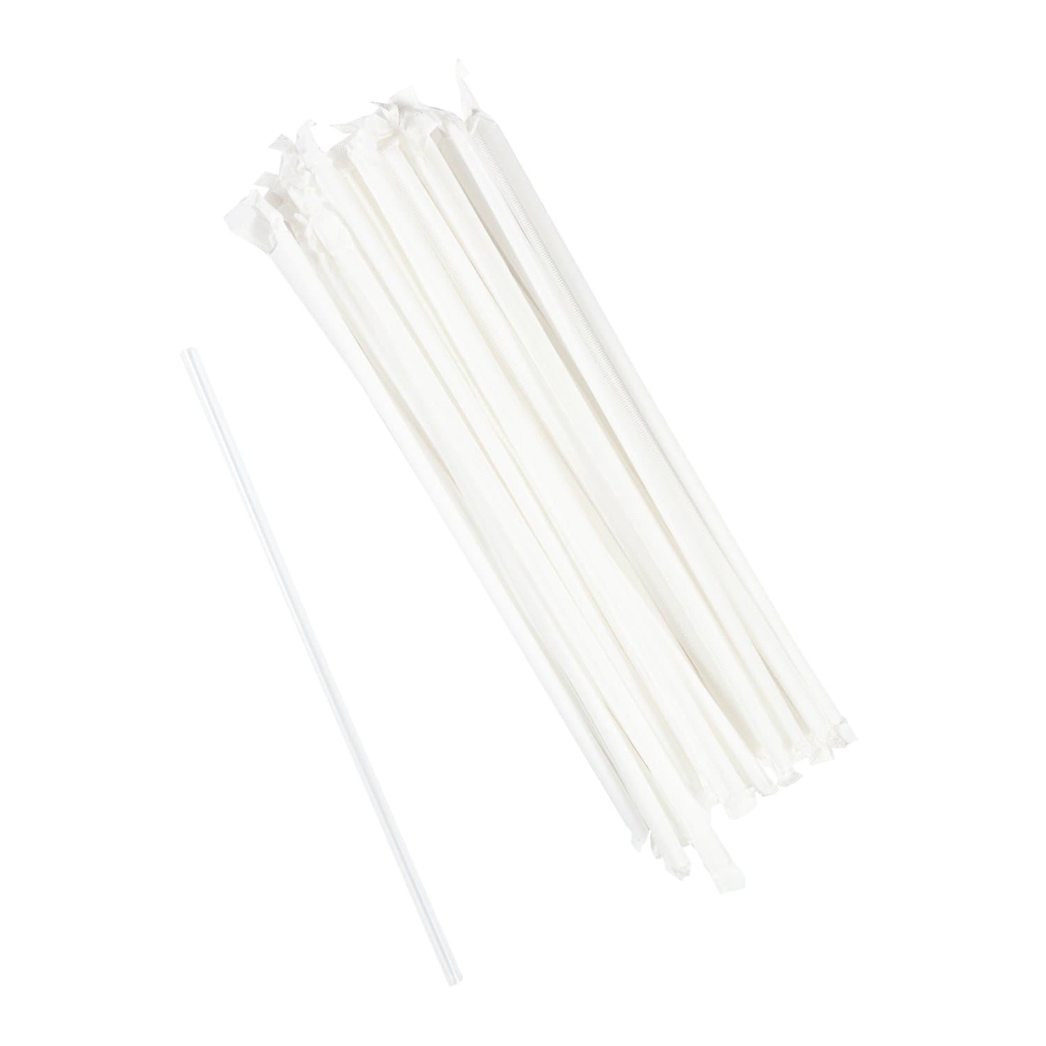 AmerCare Royal 10.25" Jumbo Clear Paper Wrapped Plastic Straw