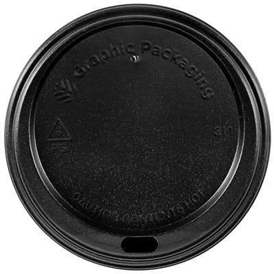 8 oz. Dome/Black Dome/Black Polystyrene Sip Thru Lid