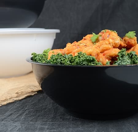 Fineline HPB16320PP.BK ReForm 320 oz. Black High Profile Plastic Catering Bowl