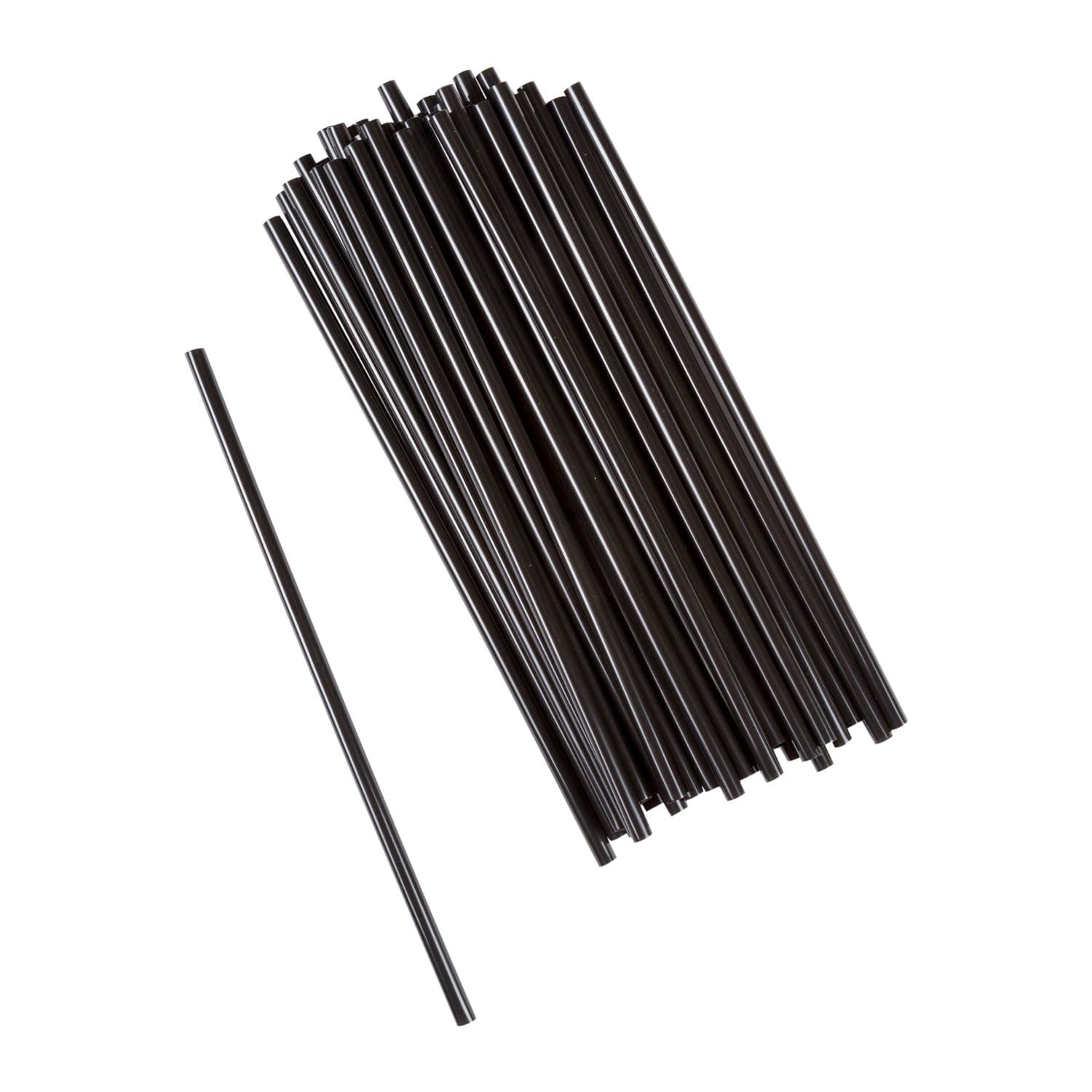 AmerCare Royal 7.75" Jumbo Black Unwrapped Plastic Straw