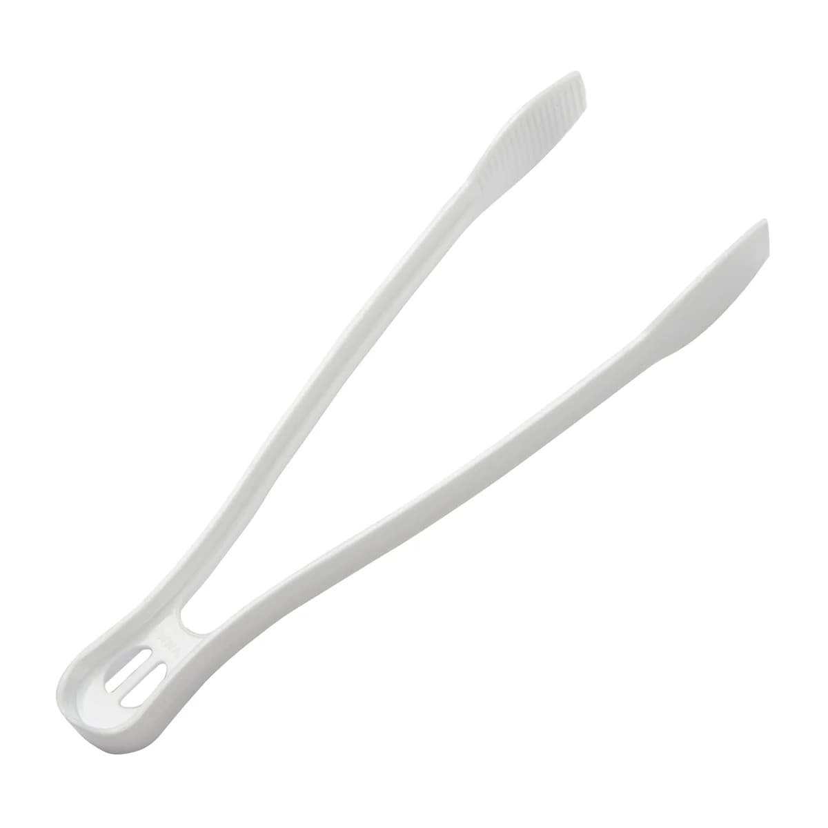 CaterLine® White 9" Flat Grip Plastic Tongs