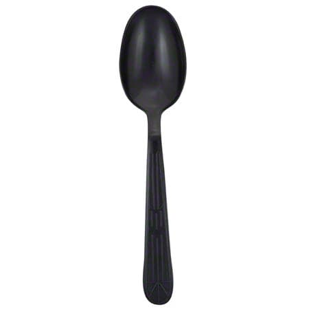 Emerald Heavy Weight Black Plastic Teaspoon
