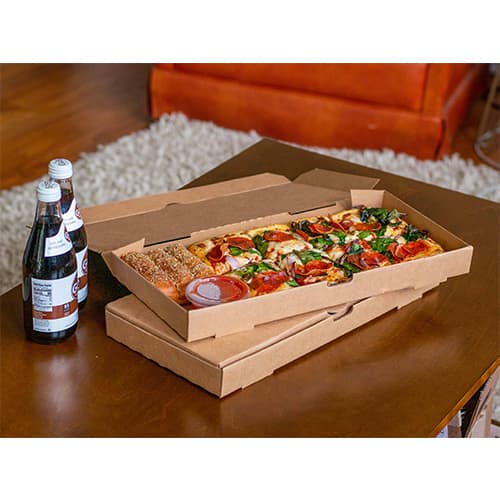 Southern Champion Kraft 16" x 7-1/2" x 1-1/2" Corrugated Flatbread Pizza Box
