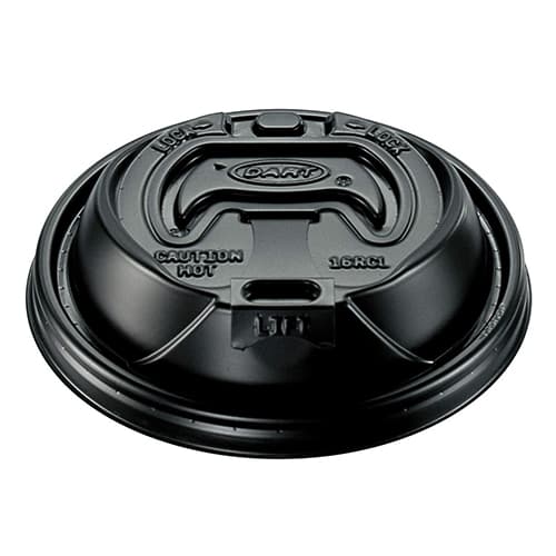 Dart 16RCLBLK Optima Black Travel Lid with Reclosable Tab