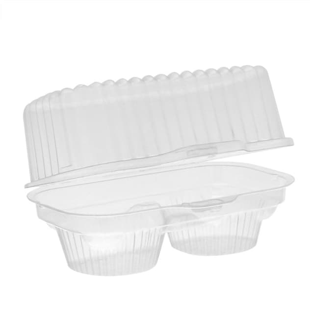 Pactiv Deep Clear Hinged OPS 2 Count Cupcake container