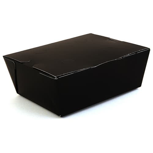 Southern Champion 6" x 4 3/4" x 2 1/2" Black Microwavable Folded Paper #8 Take-Out Container