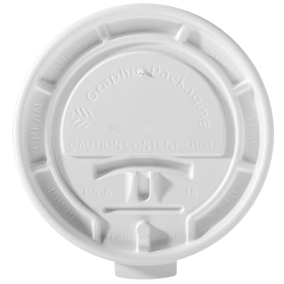 8 oz. Polystyrene Lock-Back/White Paper Hot Cup Lid