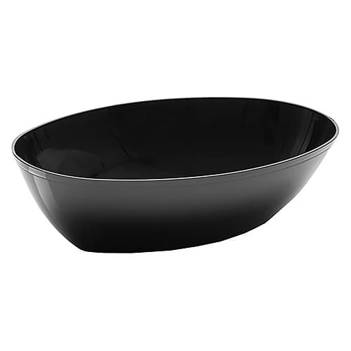 CaterLine®  A7LBBL Pack N Serve 1/2 Gallon (64 oz.) Black Polystyrene Luau Bowl