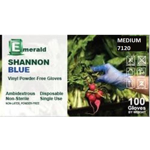 Emerald Medium Shannon Vinyl Latex Free Powder Free Glove