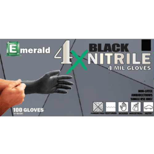 Emerald 4X Black General-Purpose Powder-Free X-Large Nitrile Glove