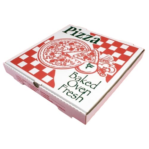 20" x 20" x 2" White "Baked Oven Fresh" Corrugated Pizza Box - Image 2