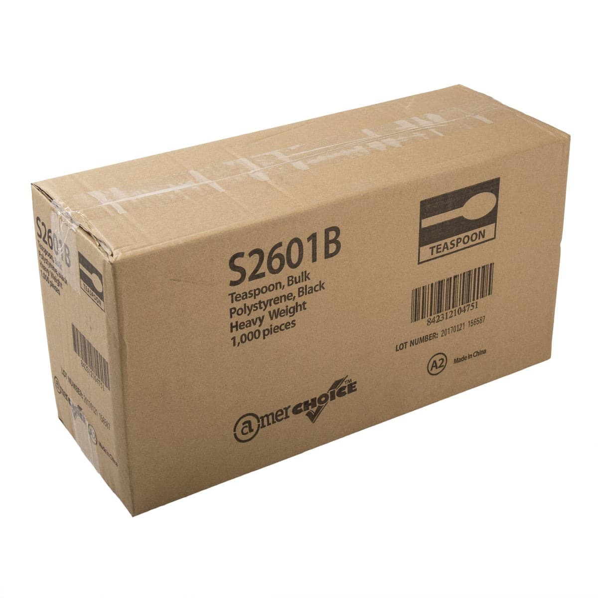 AmerCare Black Heavy Weight Plastic Teaspoon - Image 5