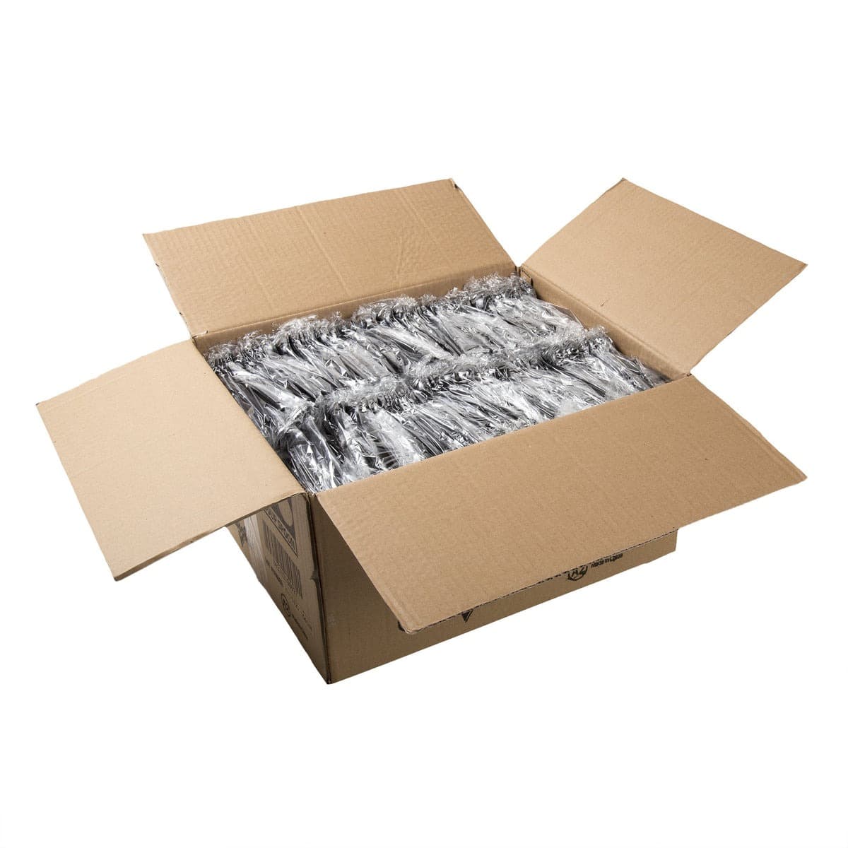 AmerCare Individually Wrapped Black Heavy Weight Plastic Soup Spoon - Image 4