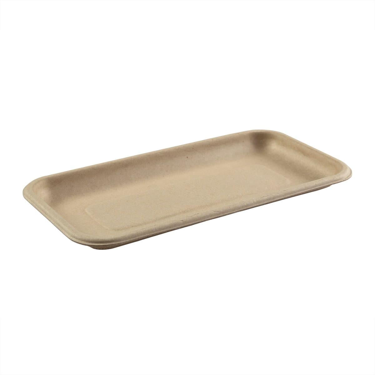 AmerCare 8.3" x 4.5" Molded Fiber / Pulp Rectangle Tray - Image 2