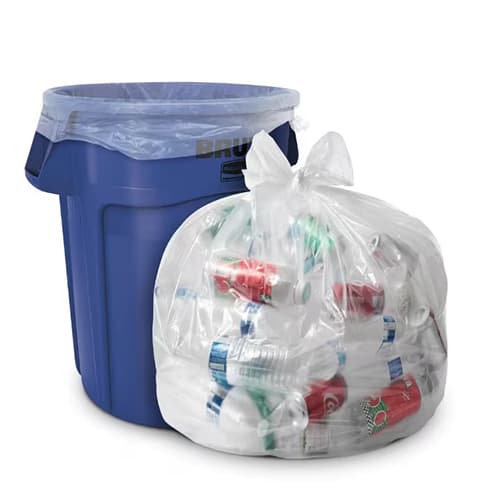 Aluf 56 Gal. Clear Garbage Bags - 43 in. x 46 in. (Pack of 100) 2 mil - for Recycling, Storage - Image 2