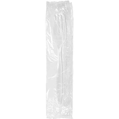 Berkley Square Individually Wrapped Medium Weight White Plastic Fork - Image 2