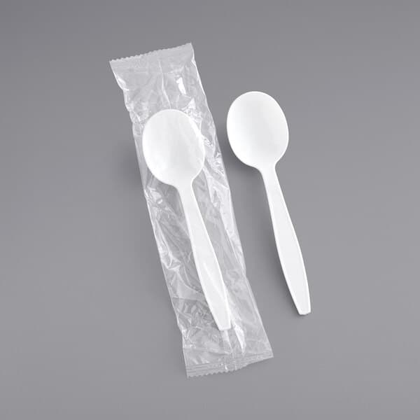 Berk Individually Wrapped White Heavy Weight Plastic Soup Spoon - Image 4